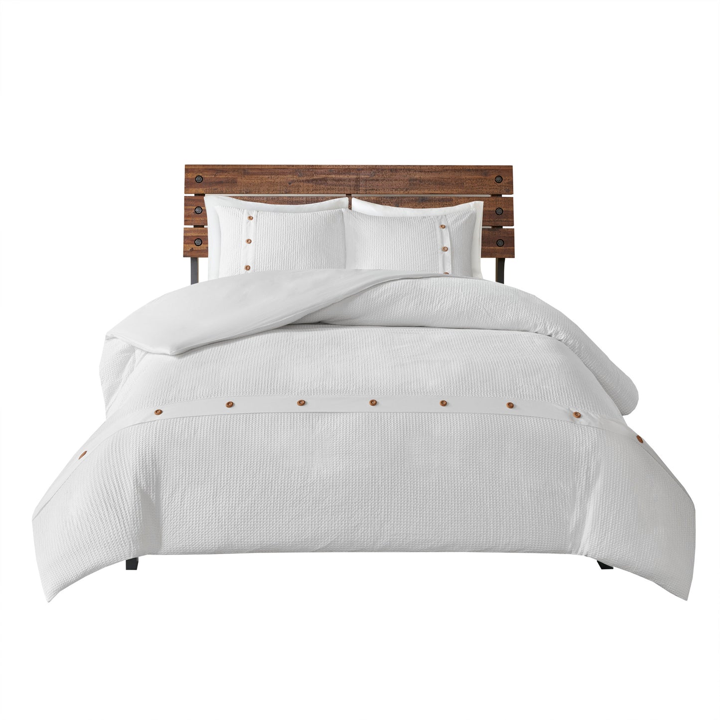 Madison Park 3 Piece Cotton Waffle Weave Duvet Cover Set