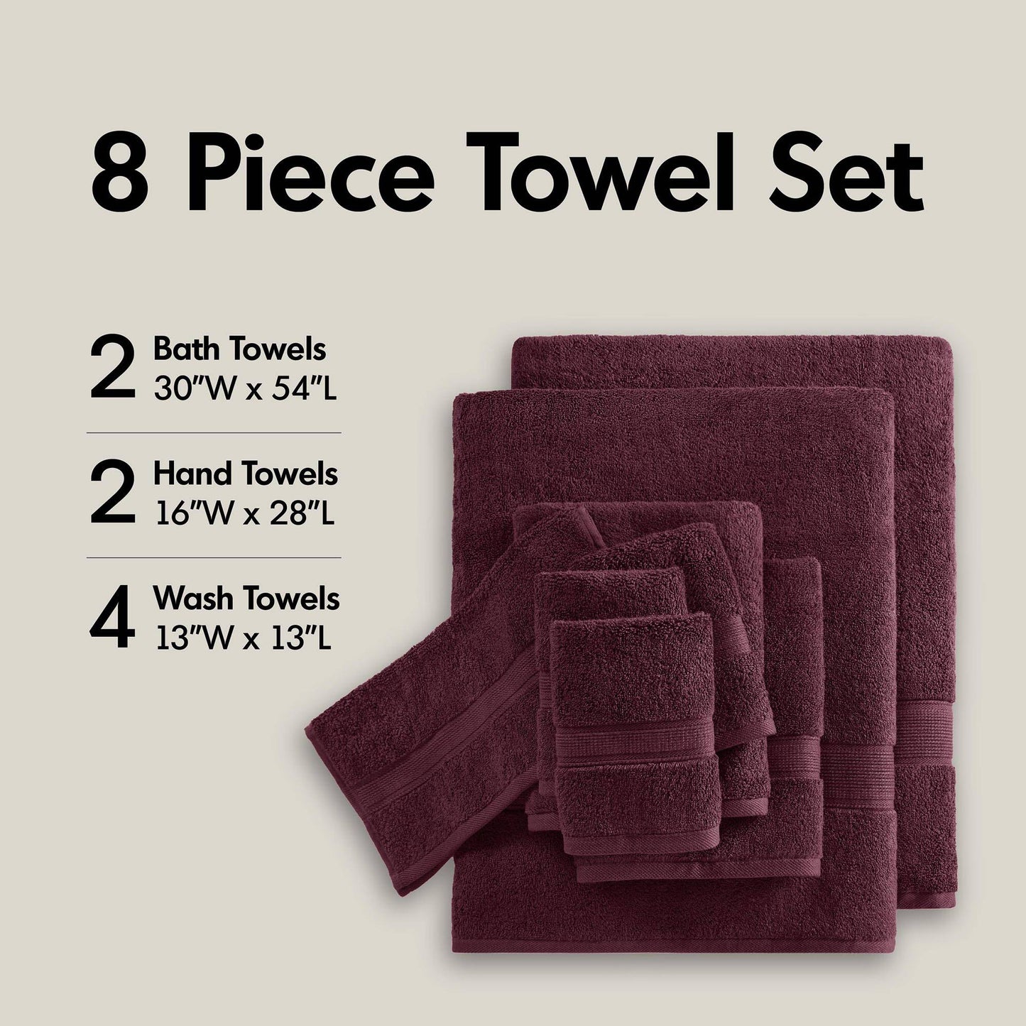 Madison Park Signature 800GSM Ultra-Soft 100% Cotton Absorbent Towel Set