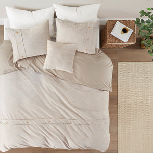Dover 5 Piece Organic Cotton Oversized Comforter Cover Set w/removable insert