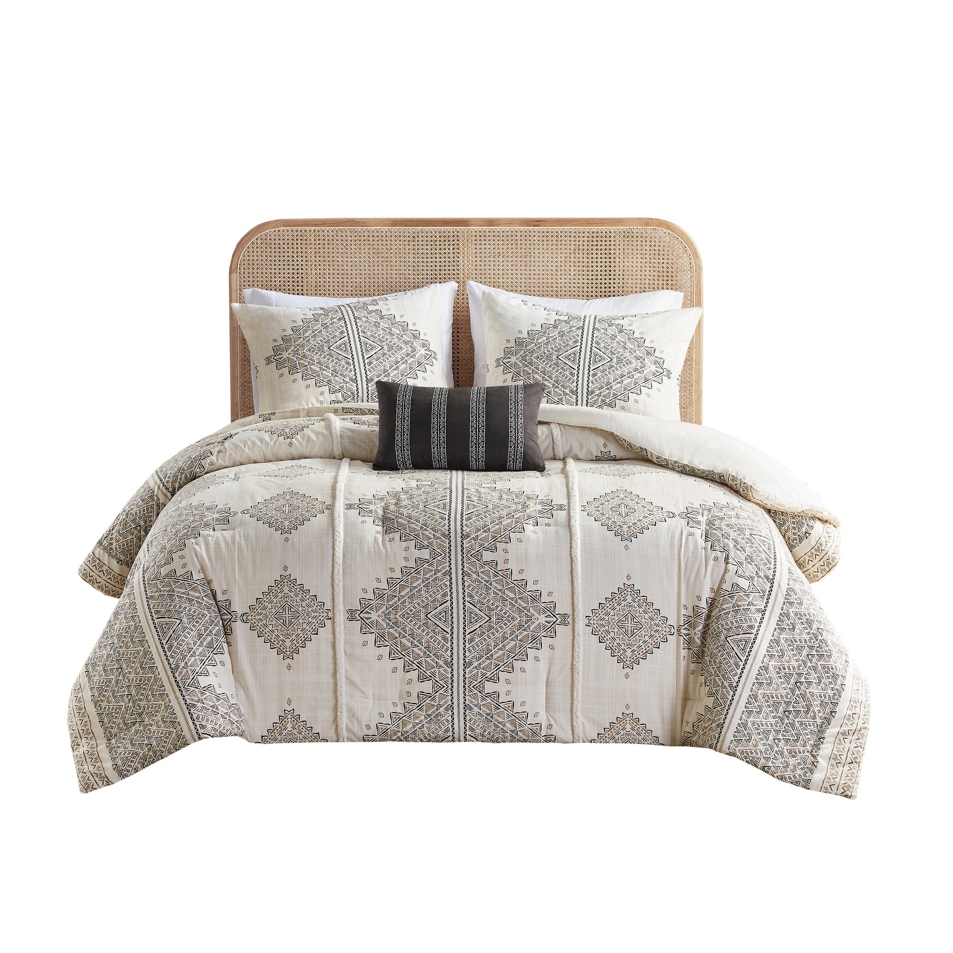 Madison Park 4 Piece Printed Duvet Cover Set with Throw Pillow