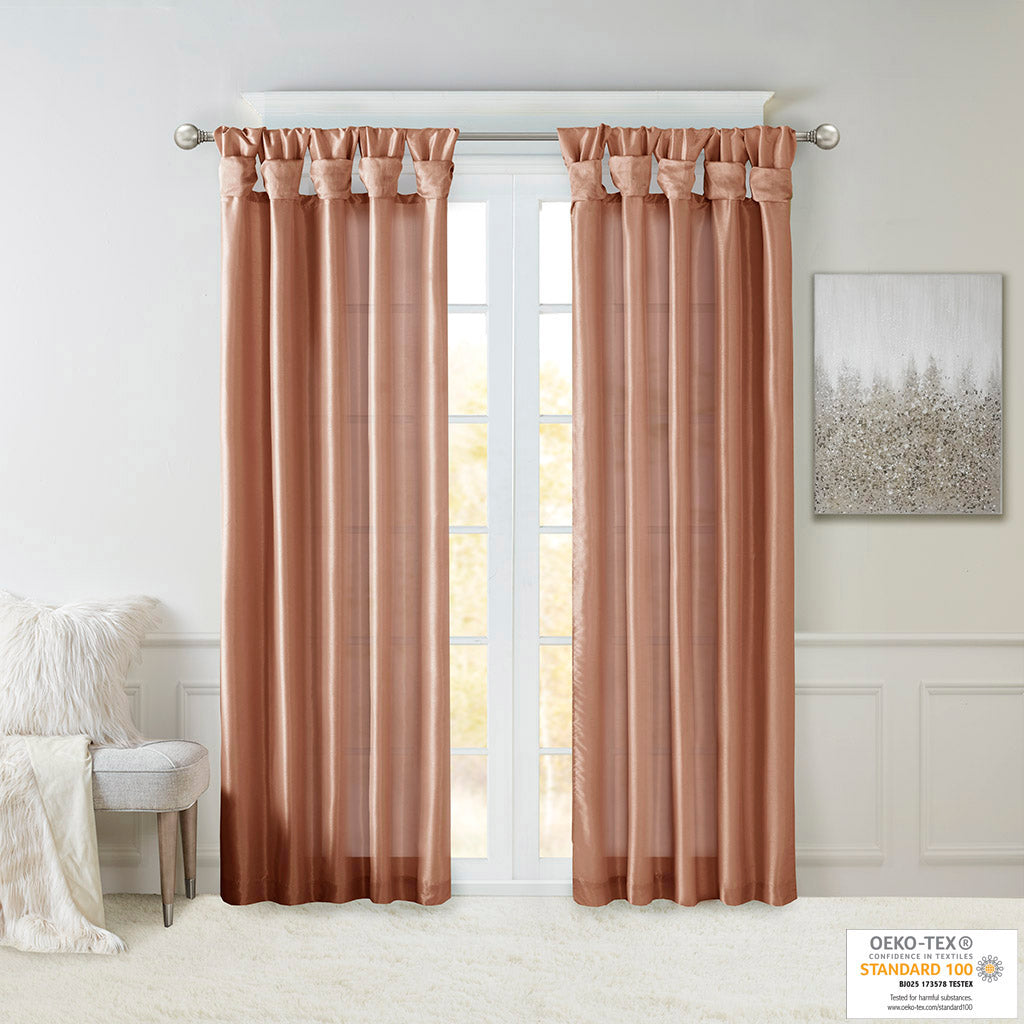 Madison Park Twist Tab Lined Window Curtain Panel