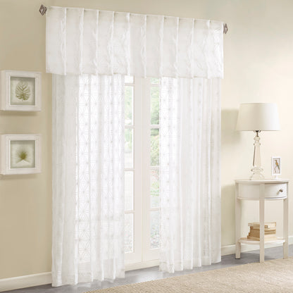 Madison Park Sheer Embroidered Window Valance