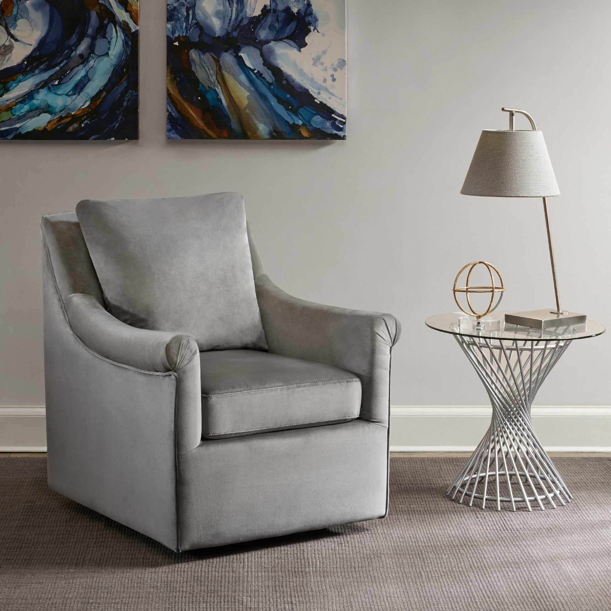 Madison Park Upholstered Swivel Accent Chair
