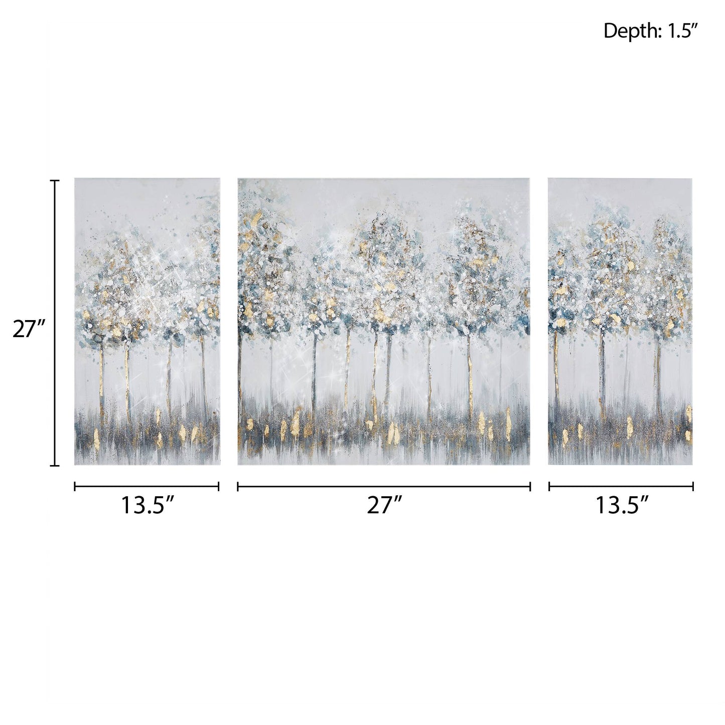 Madison Park Gold Foil Triptych 3-piece Canvas Wall Art Set