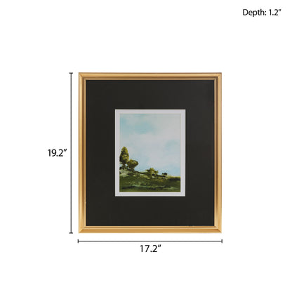 Madison Park Framed Glass and Double Matted Abstract Landscape Wall Art