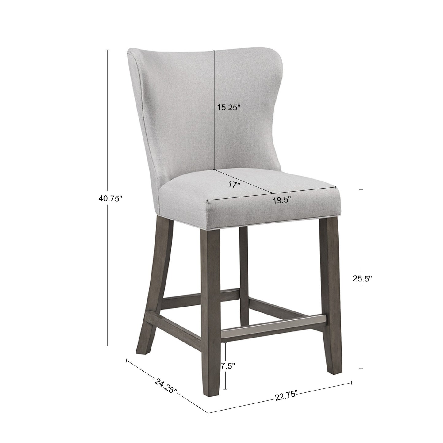 Madison Park Signature 25.5" Upholstered Counter Stool