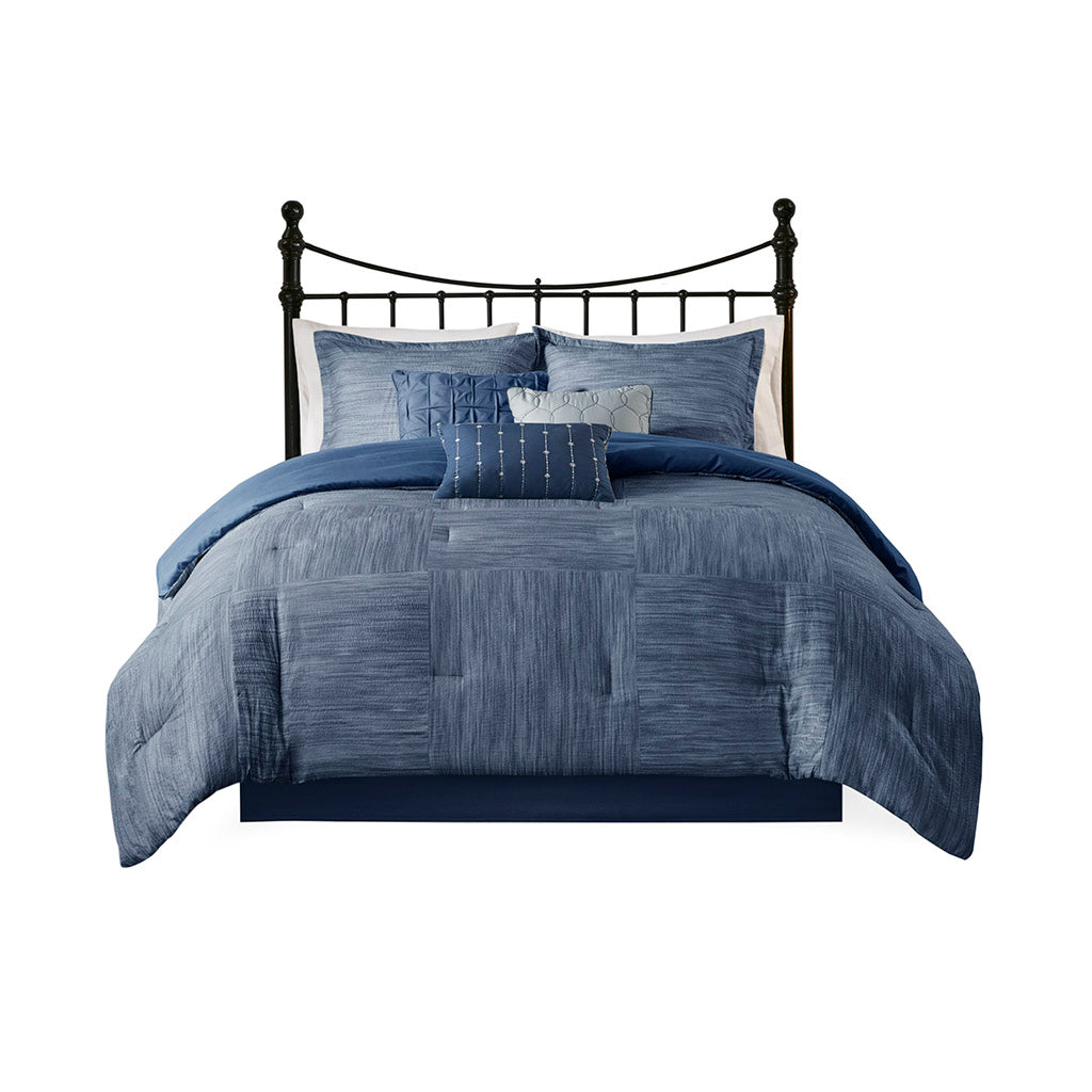 Madison Park 7 Piece Printed Seersucker Comforter Set