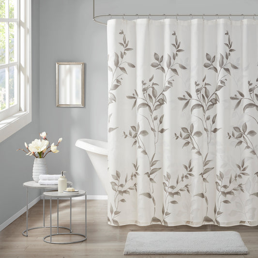 Madison Park Burnout Printed Shower Curtain