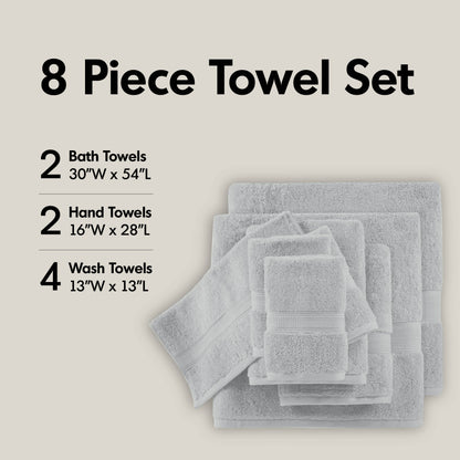 Madison Park Signature 800GSM Ultra-Soft 100% Cotton Absorbent Towel Set