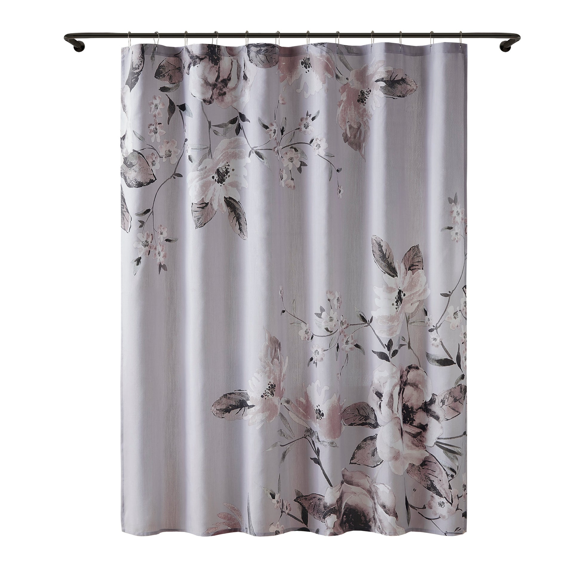Madison Park Floral Printed Cotton Shower Curtain
