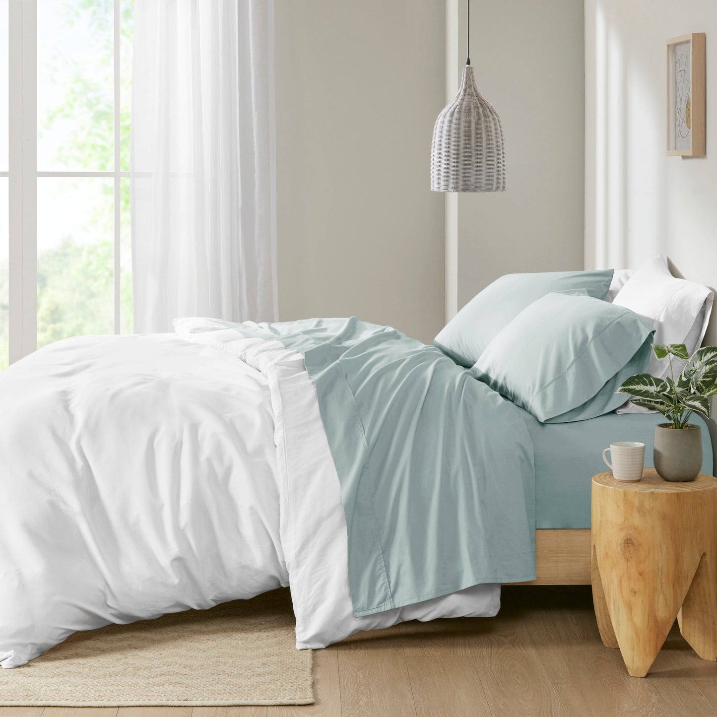 Madison Park 200 Thread Count Relaxed Cotton Percale Sheet Set