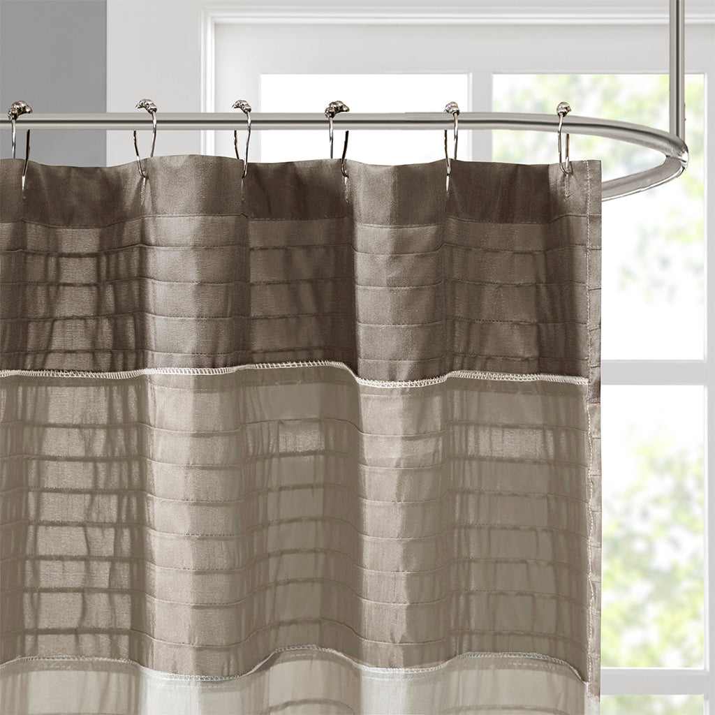 Madison Park Faux Silk Shower Curtain