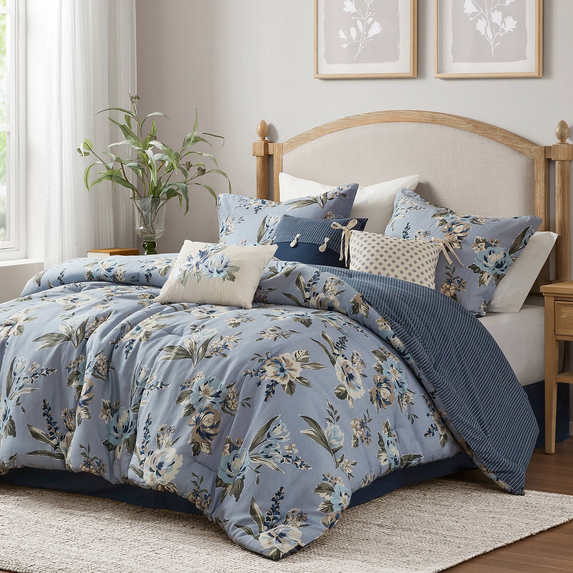 Madison Park 7 Piece Vintage Floral Comforter Set