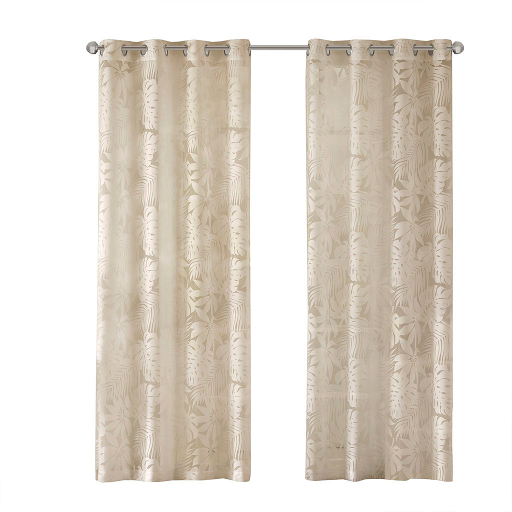 Madison Park Palm Leaf Burnout Window Sheer