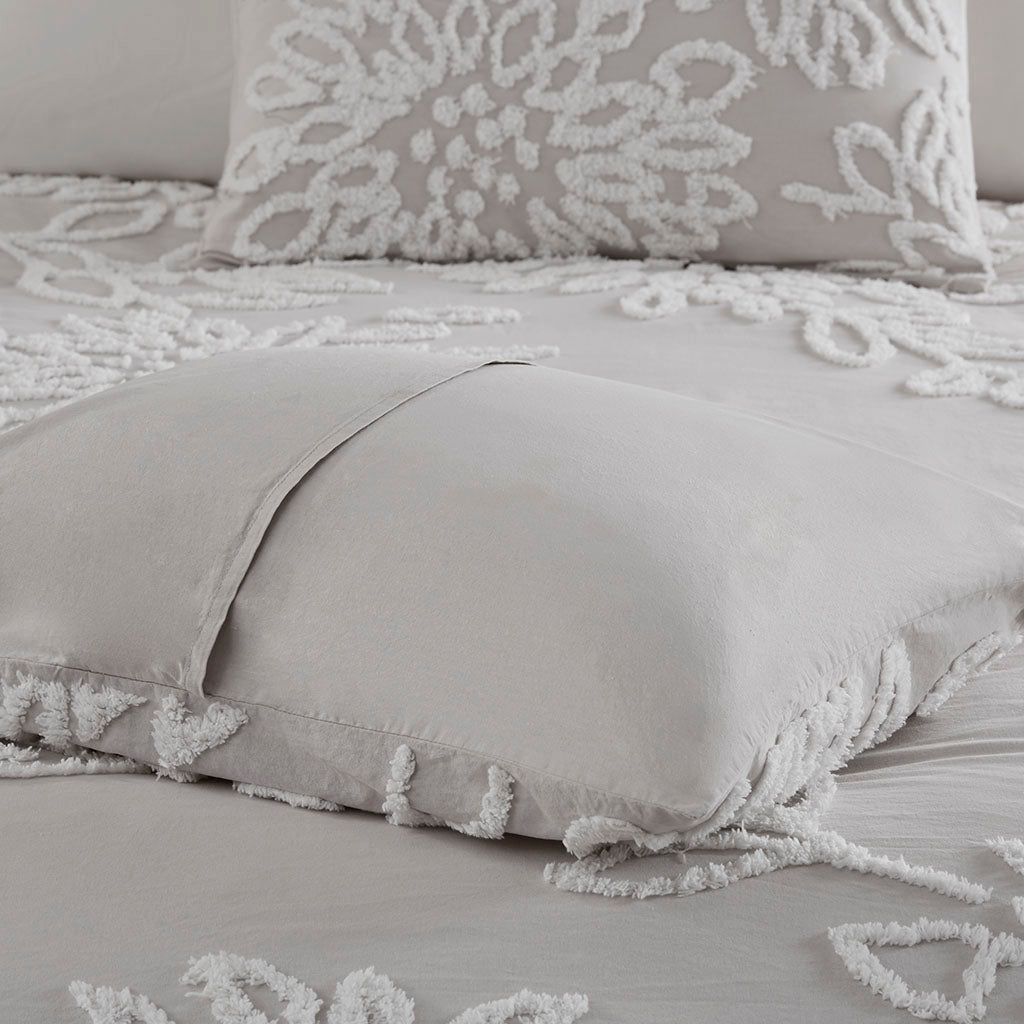 Madison Park 3 Piece Tufted Cotton Chenille Floral Comforter Set