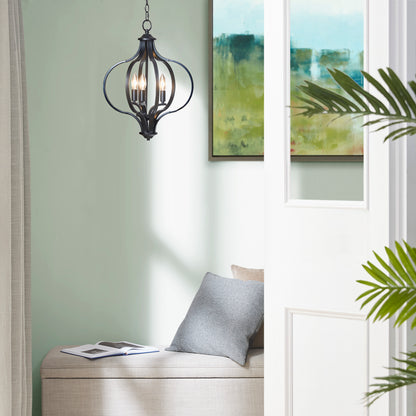 Hampton Hill 3-Light Metal Chandelier with Adjustable Chain