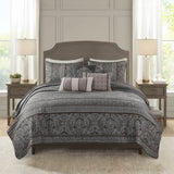 Bellagio 6 Piece Jacquard Quilt Set with Throw Pillows