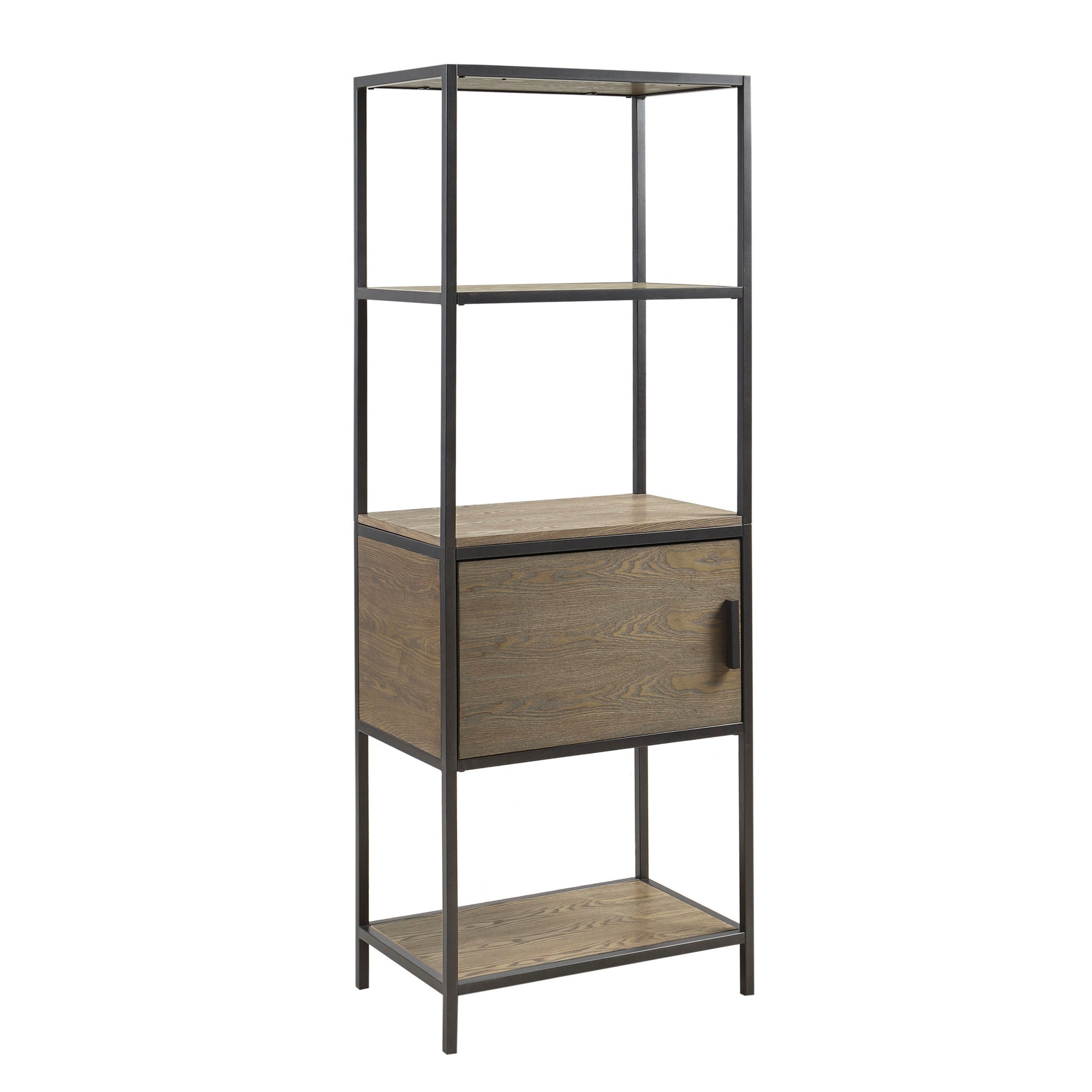 Madison Park 3-Shelf Bookcase with Storage Cabinet