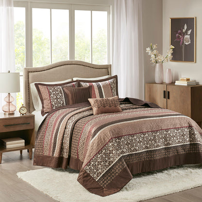 Madison Park 5 Piece Reversible Jacquard Bedspread Set