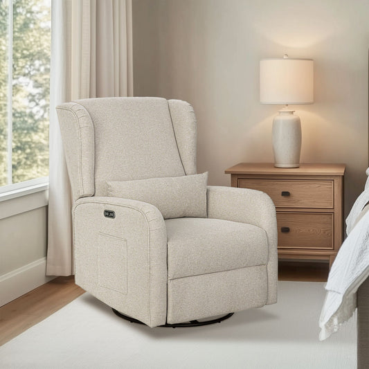 Candace Power Recliner 3-in-1 with Swivel, Glider, USB Ports