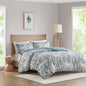 Madison Park 3 Piece Floral Printed Cotton Duvet Cover Set