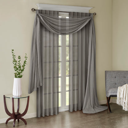 Madison Park Solid Crushed Curtain Panel Pair