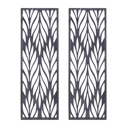 Madison Park Grey Laser Cut Wood 2-piece Panel Wall Decor Set