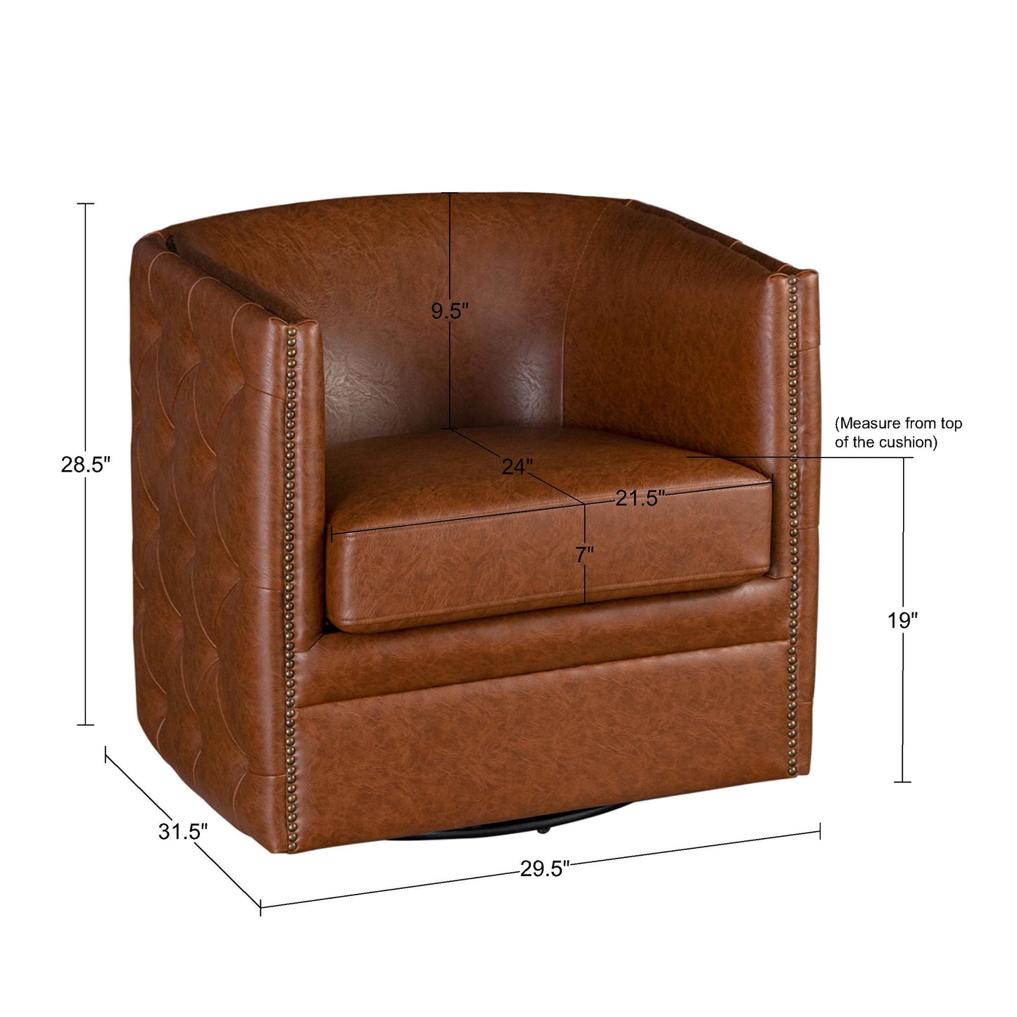 Madison Park Tufted Barrel Swivel Chair