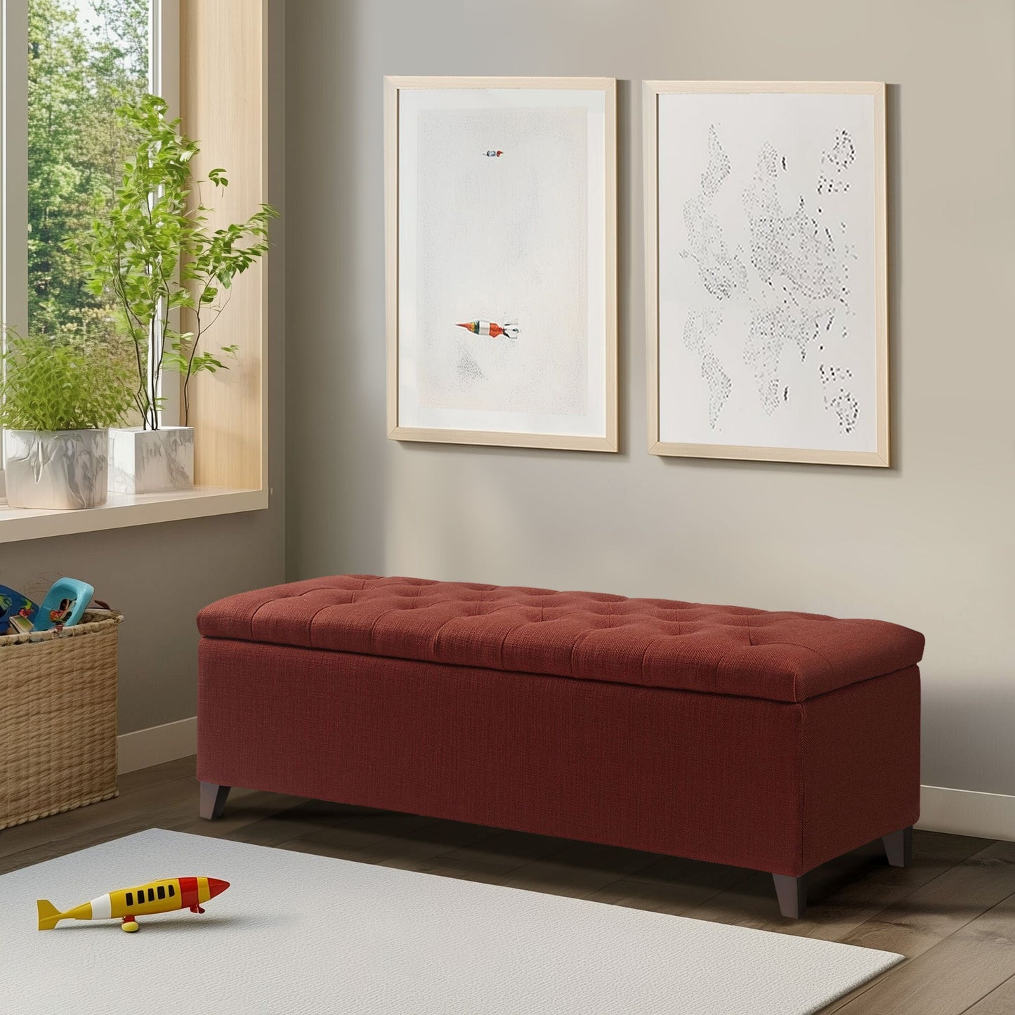 Madison Park Tufted Top Soft Close Storage Bench