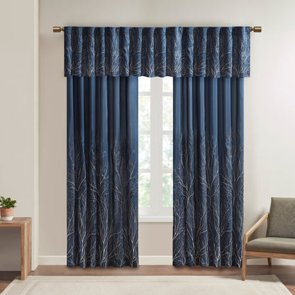 Madison Park Faux Silk Embroidered Window Valance
