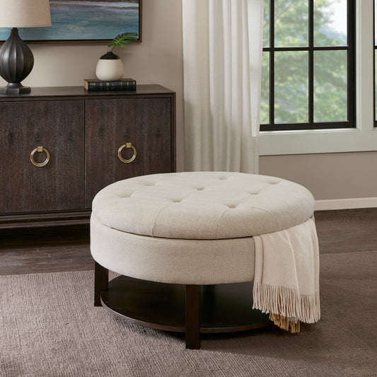 Madison Park Round Storage Ottoman