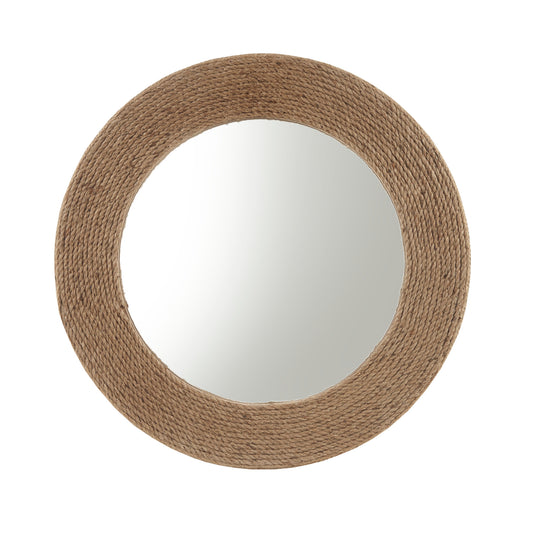 Madison Park Natural Jute Rope Round Wall Mirror 26"