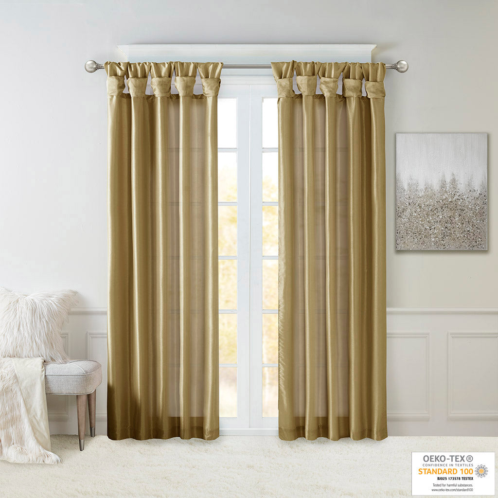 Madison Park Twist Tab Lined Window Curtain Panel