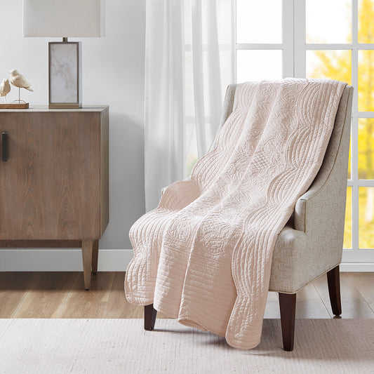 Madison Park Oversized Quilted Throw with Scalloped Edges