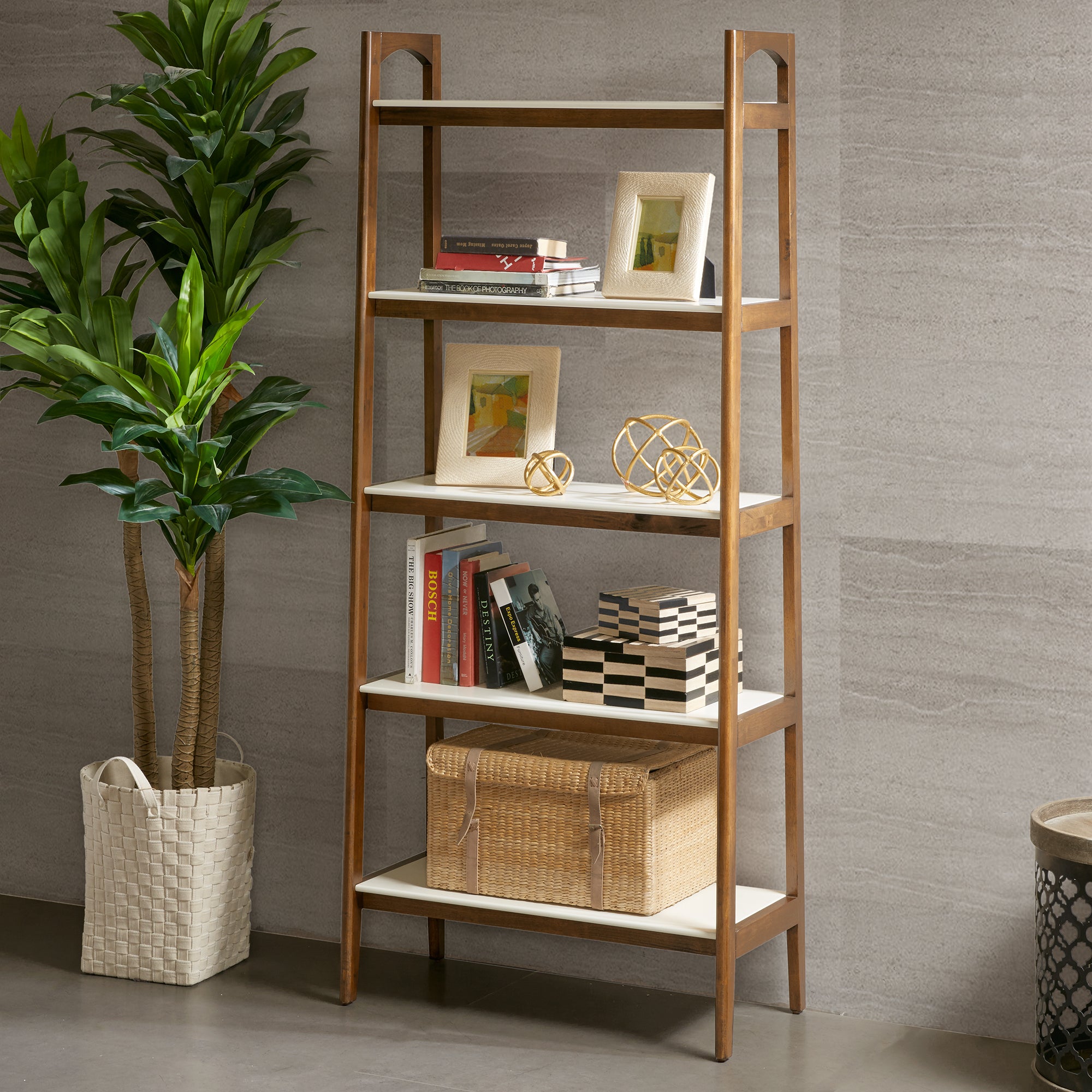 Mid-Century 5-Shelf Bookcase - Madison Park Furniture