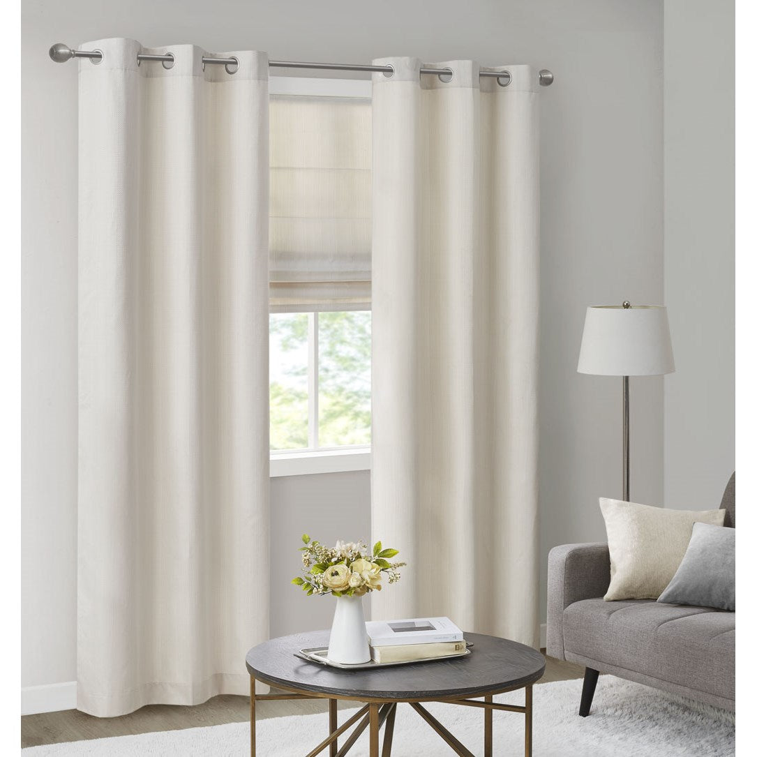 Madison Park Basketweave Room Darkening Curtain Panel Pair