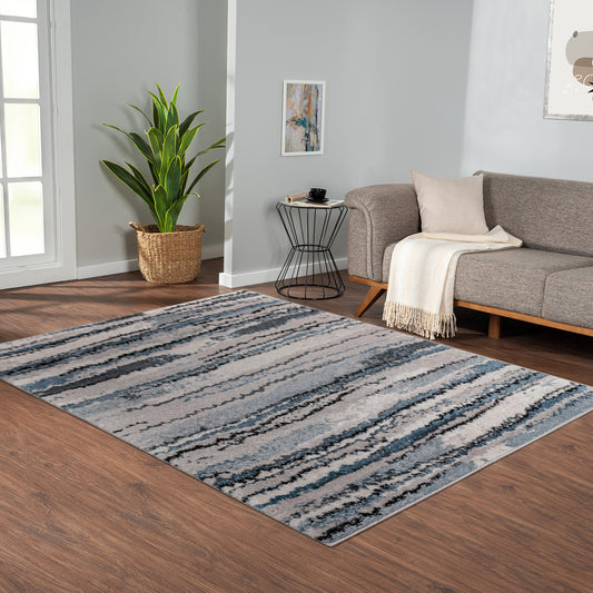 Madison Park Watercolor Abstract Stripe Woven Area Rug