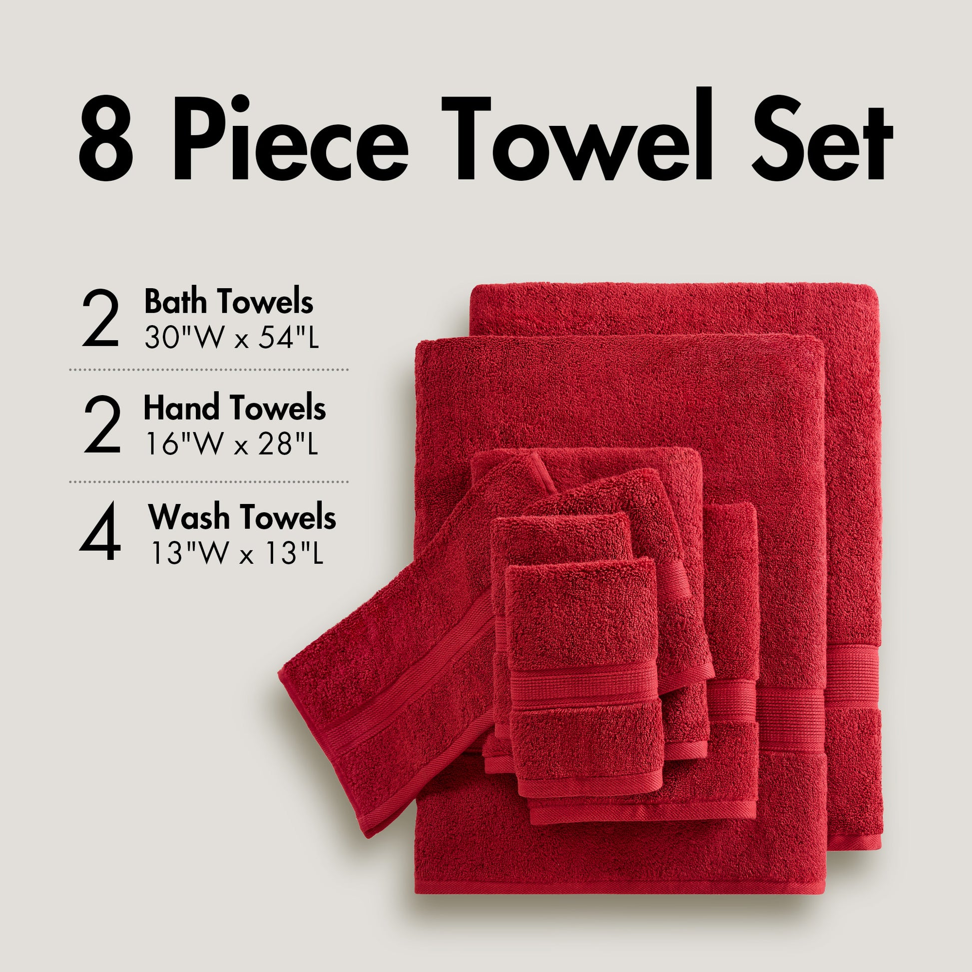 Madison Park Signature 800GSM Ultra-Soft 100% Cotton Absorbent Towel Set