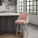 🎁 Pearce Swivel Upholstered Counter Stool (25.75'') with Solid Wood Legs & Metal Footrest (100% off)