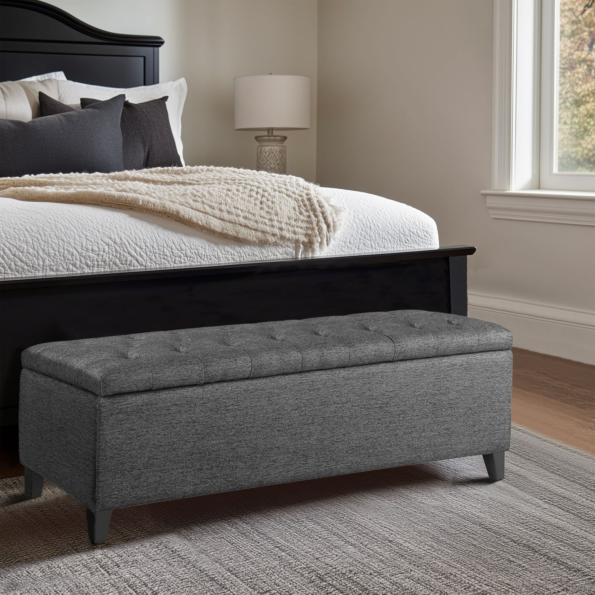 Madison Park Tufted Top Soft Close Storage Bench