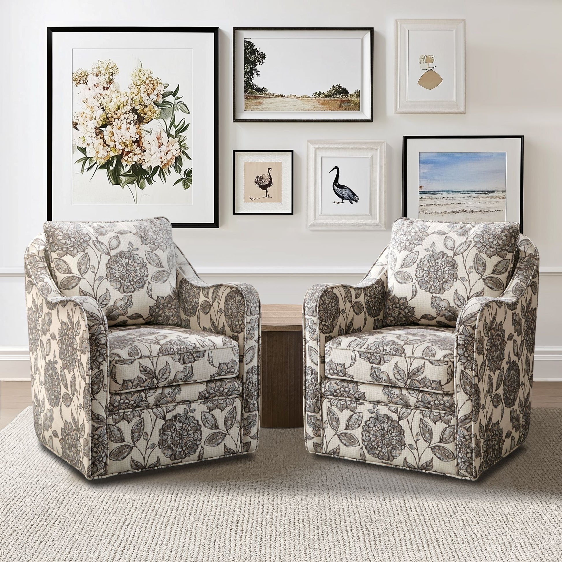 Madison Park Wide Seat Swivel Arm Chair