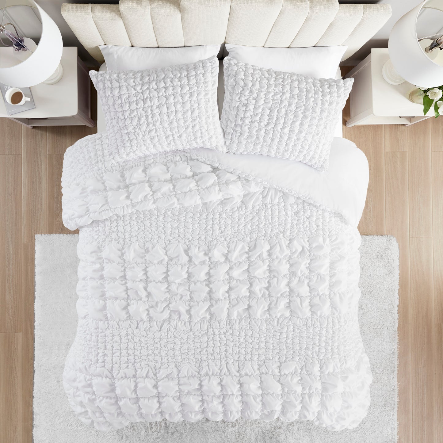 Madison Park 3 Piece Stripe Ruched Comforter Set