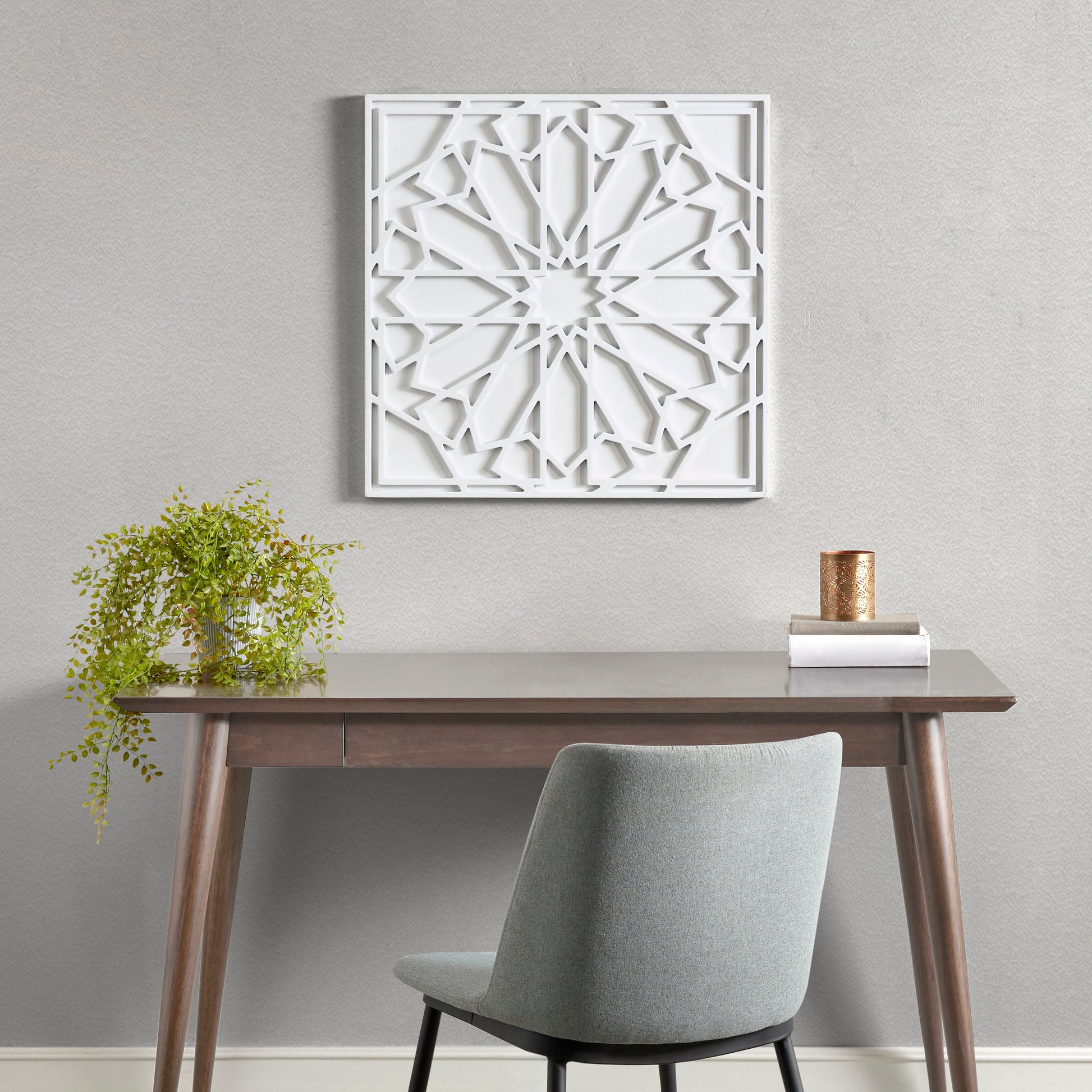 Madison Park White Medallion Wood Wall Decor