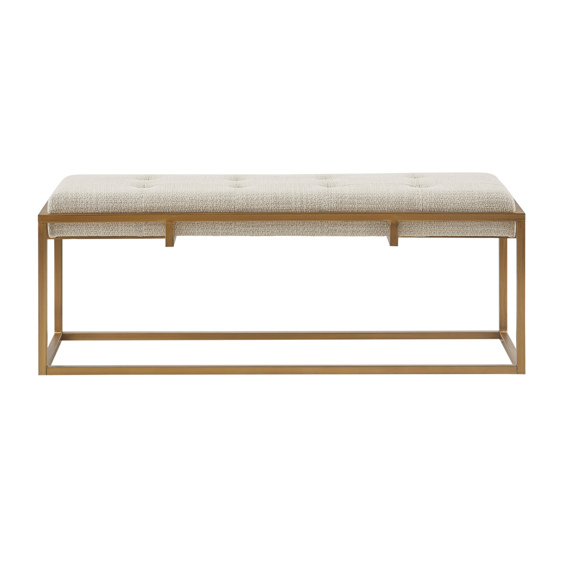 Madison Park Button-tufted Upholstered Metal Base Accent Bench