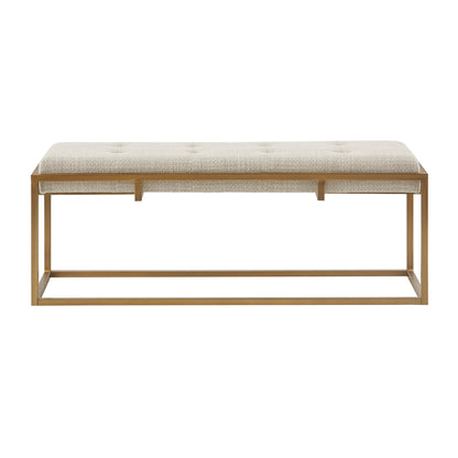 Madison Park Button-tufted Upholstered Metal Base Accent Bench
