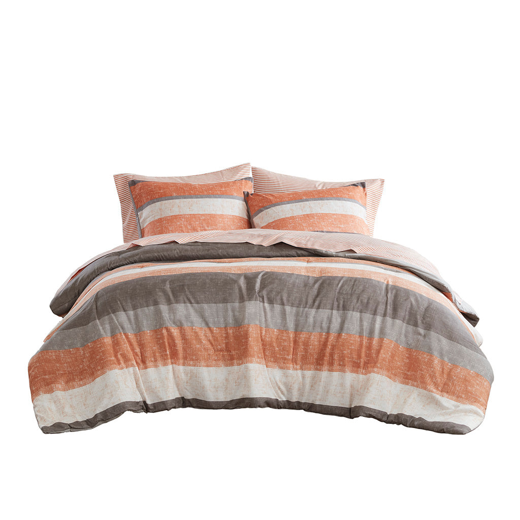 Madison Park Essentials Stripe Comforter Set with Bed Sheets