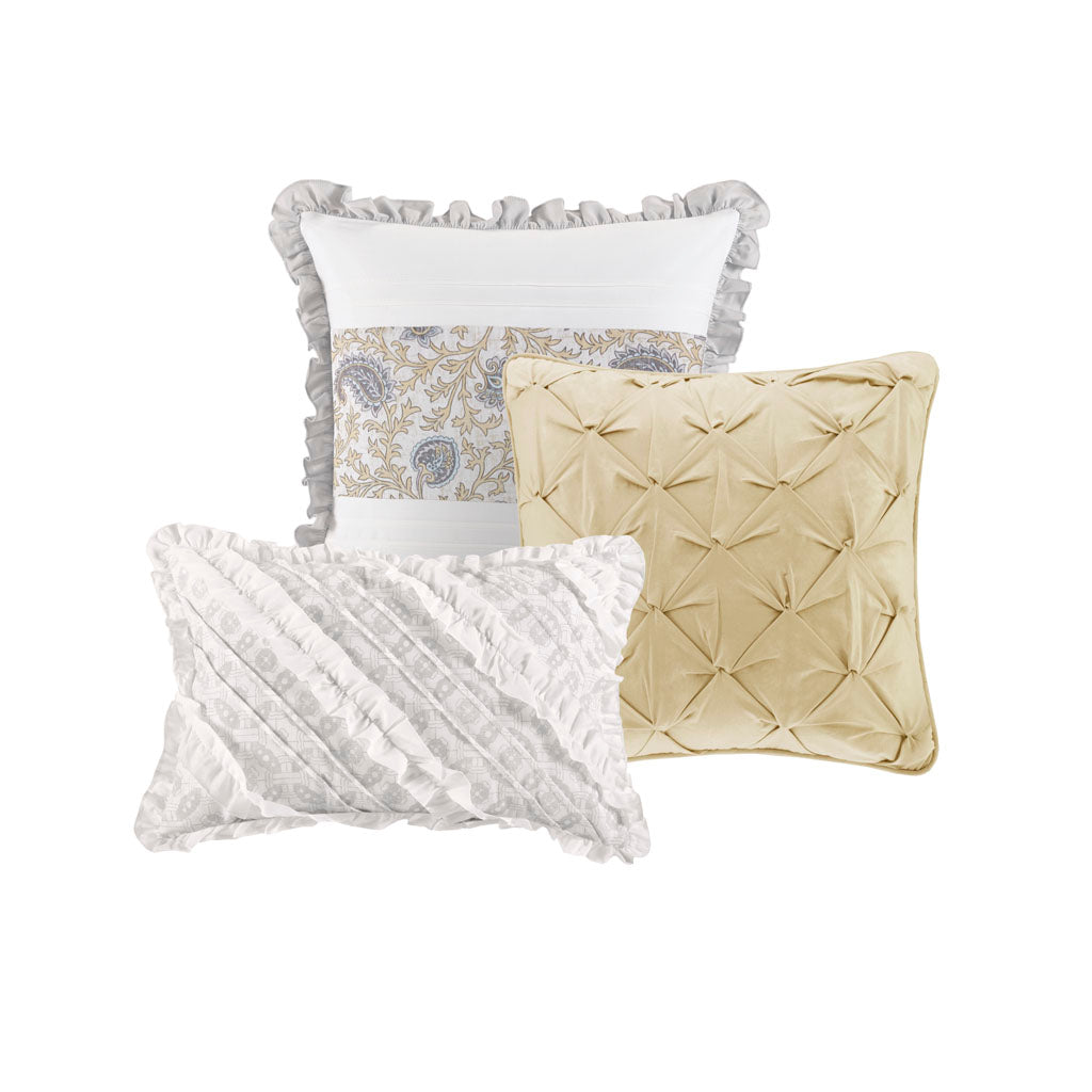 Madison Park 6 Piece Cotton Percale Quilt Set with Throw Pillows