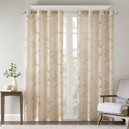 Madison Park Palm Leaf Burnout Window Sheer