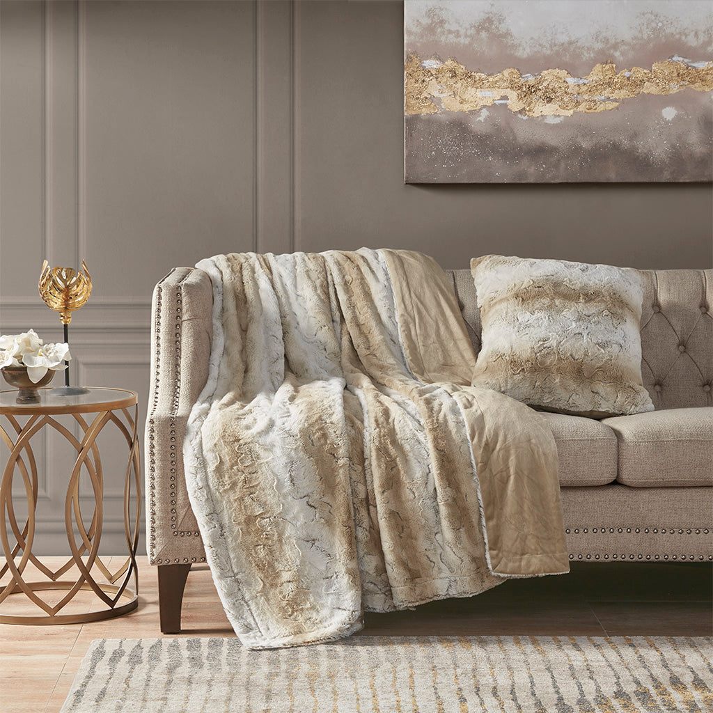 Madison Park Faux Fur Square Pillow