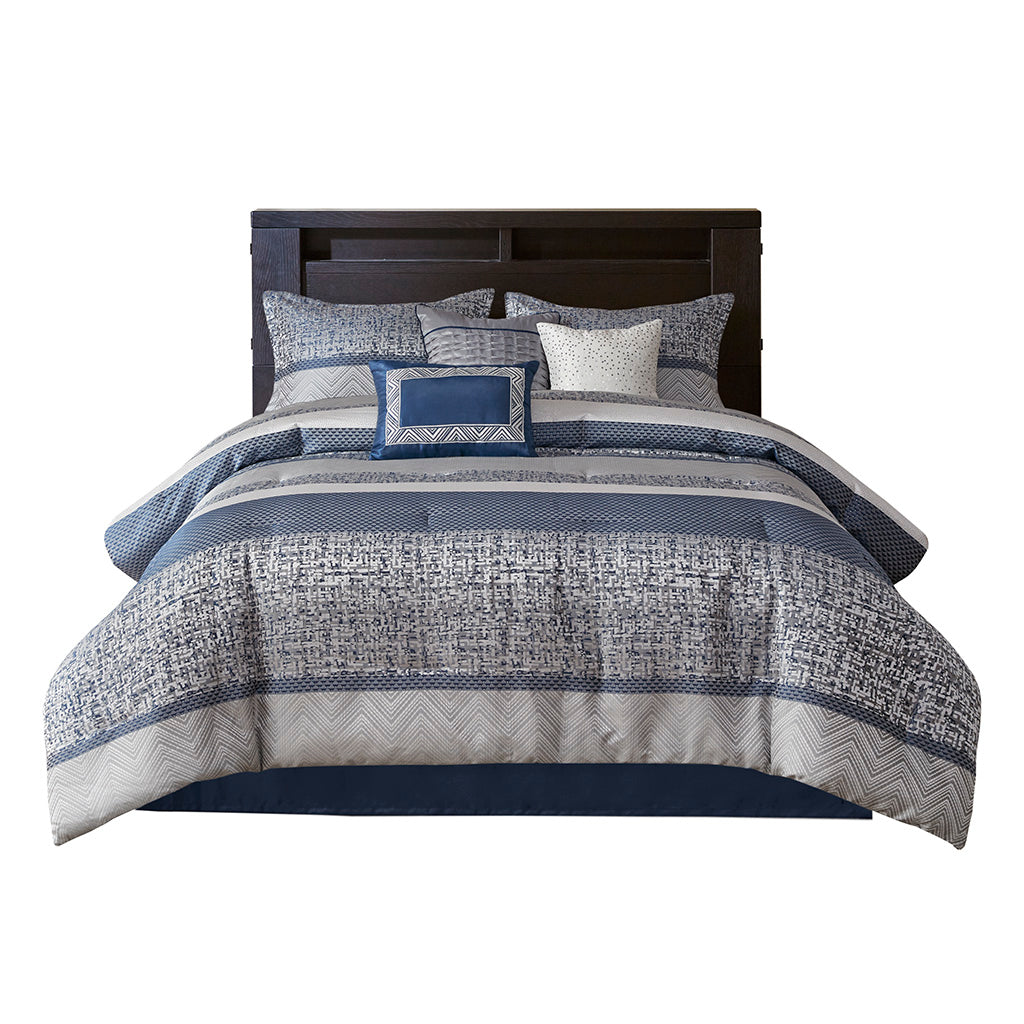 Madison Park 7 Piece Jacquard Comforter Set